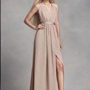 Long Chiffon Dress with Low Crisscross Back